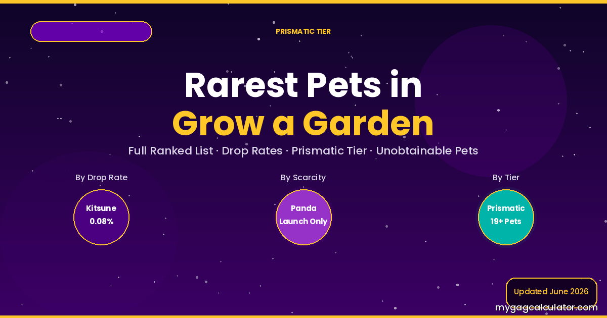 rarest pets in grow a garden