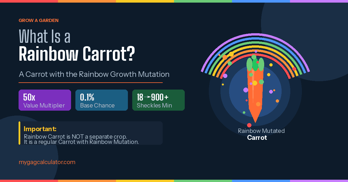 rainbow carrot grow a garden roblox mutation glow what is