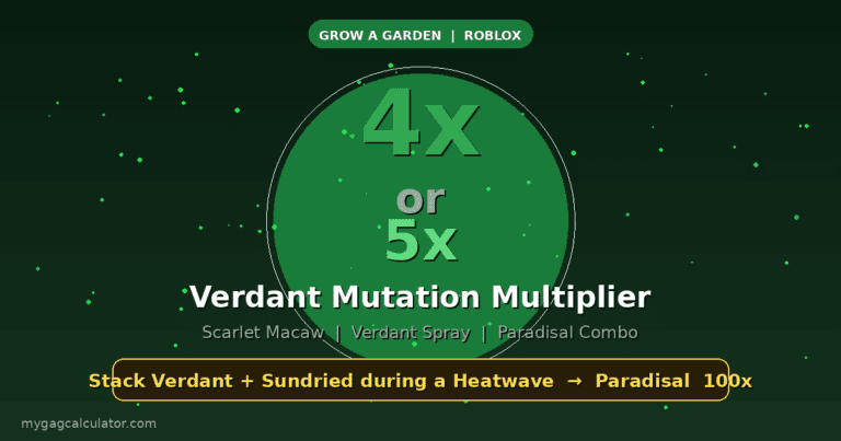Verdant Mutation Grow a Garden Multiplier: Complete Guide