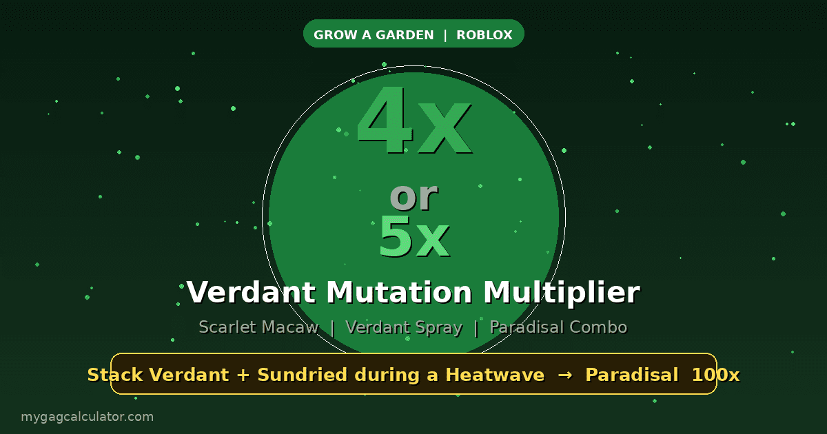 Verdant Mutation Grow a Garden Multiplier