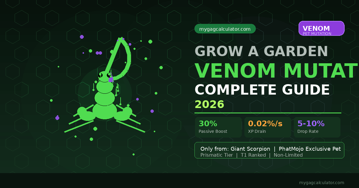 Grow a Garden Venom Pet Mutation