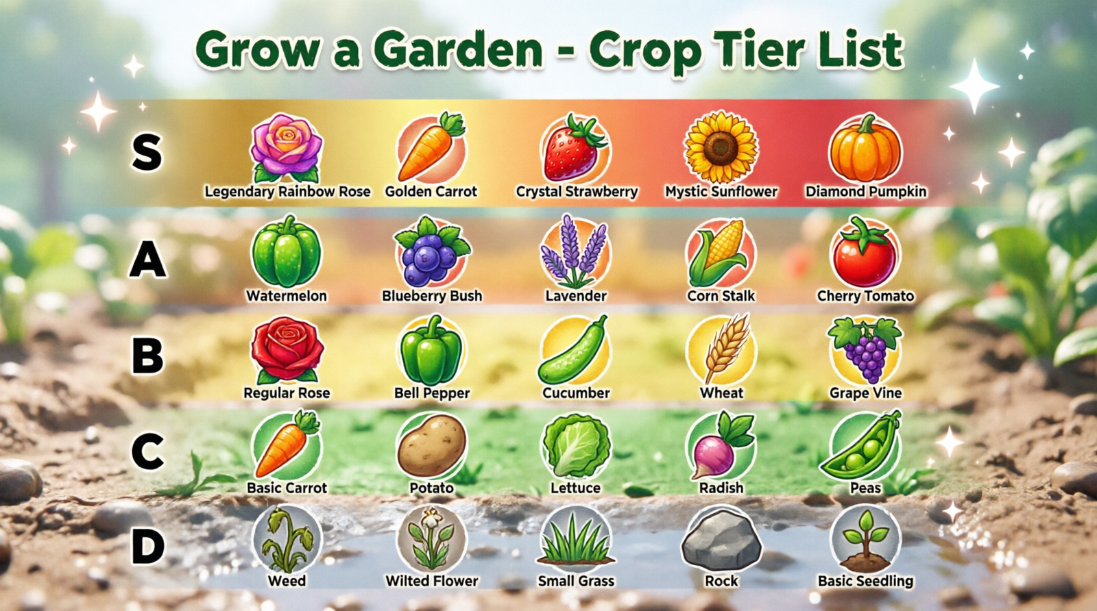 all crops in Grow a Garden