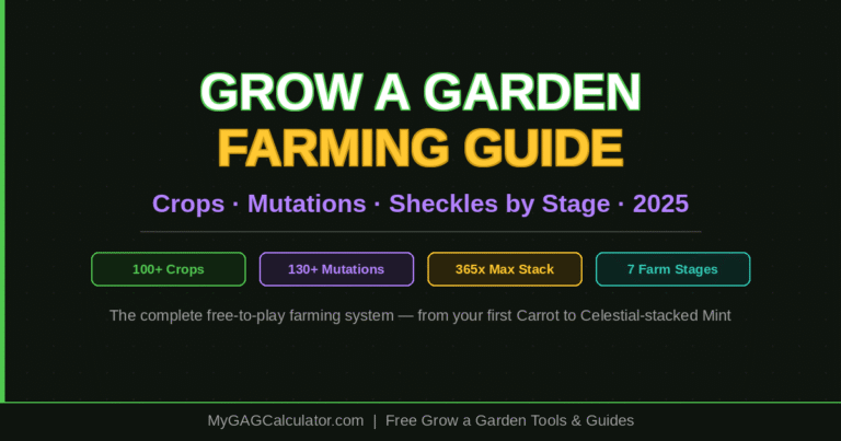 Grow a Garden Farming Guide: Crops, Mutations and Sheckles by Stage