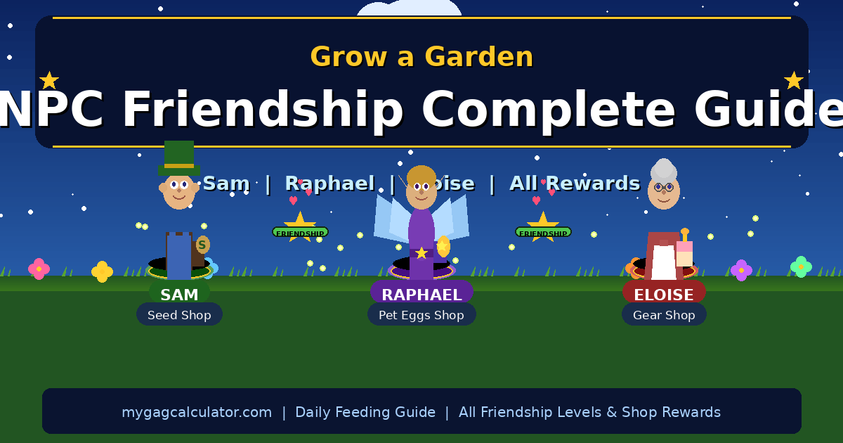 Grow a Garden NPC Friendship guide