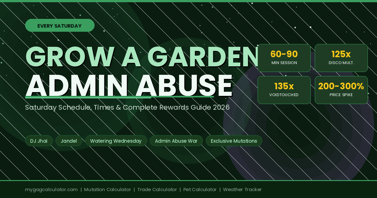 Grow a Garden Saturday Admin Abuse