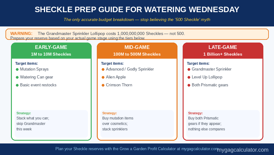 Grow a Garden Watering Wednesday Sheckle budget guide