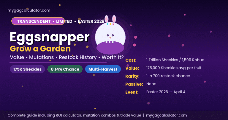 Grow a Garden Eggsnapper (Roblox): Value, Mutations & Worth It?