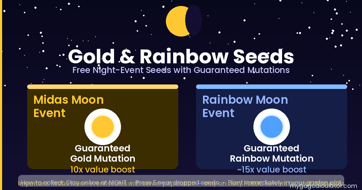 "Gold Seeds and Rainbow Seeds in Grow a Garden 2