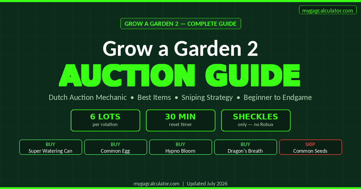 Grow a Garden 2 Auction Guide