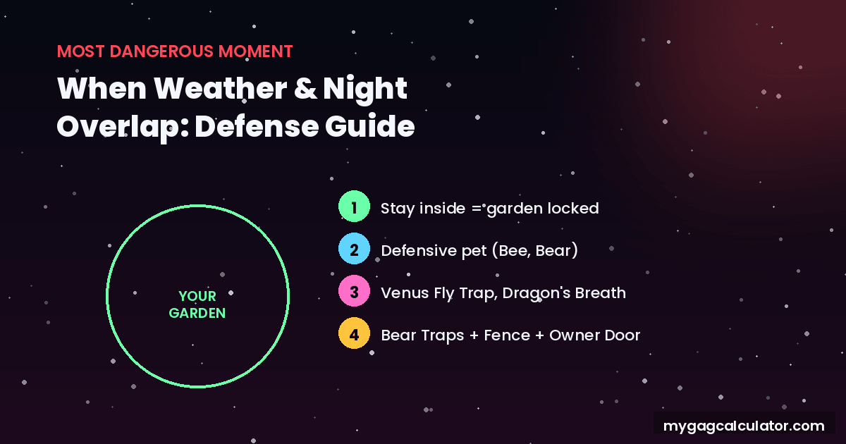 Four layer garden defense diagram for Grow a Garden 2 covering staying inside