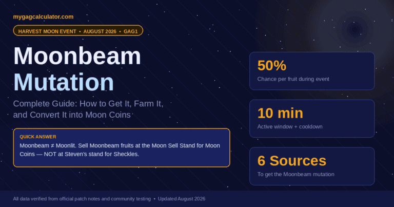 Moonbeam Mutation Grow a Garden: Multiplier & Complete Guide 2026