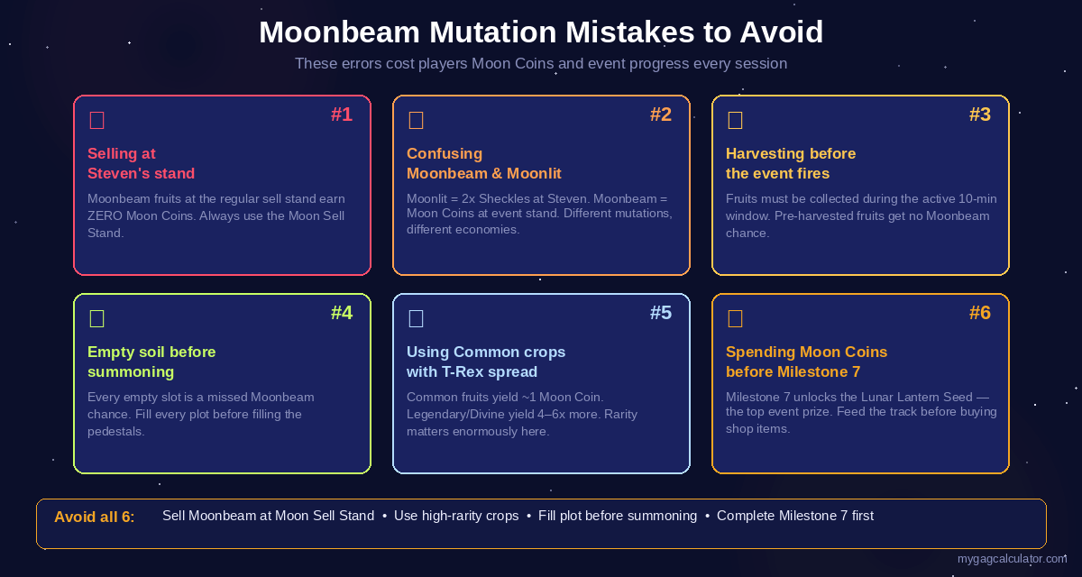 Six Moonbeam mutation mistakes to avoid in Grow a Garden