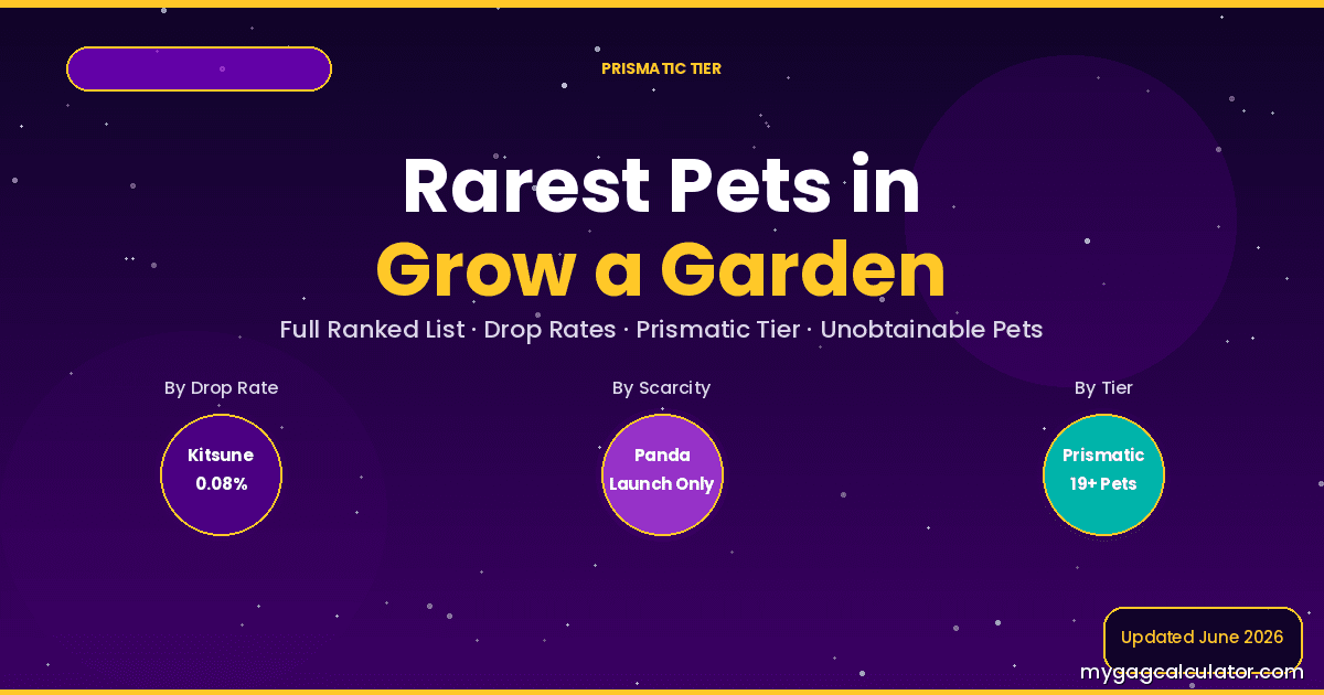 rarest pets in grow a garden