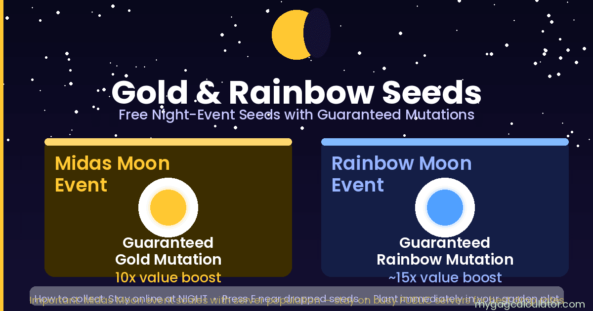 "Gold Seeds and Rainbow Seeds in Grow a Garden 2