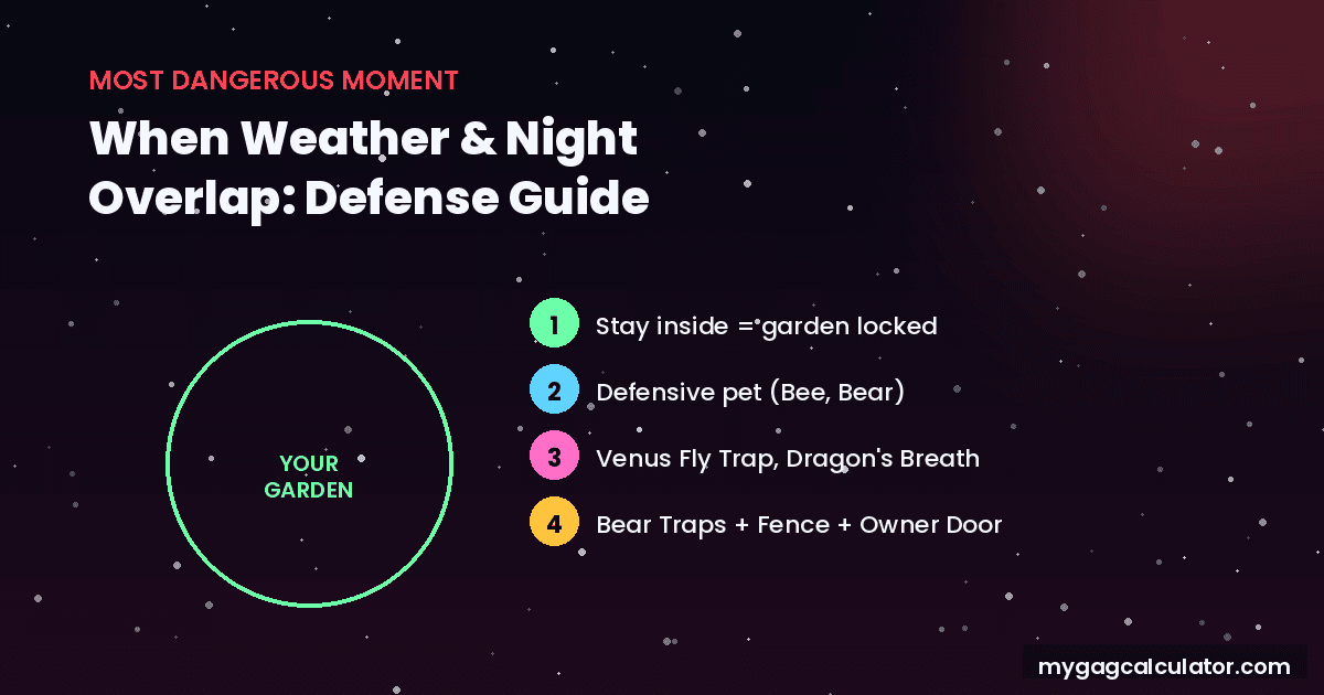 Four layer garden defense diagram for Grow a Garden 2 covering staying inside